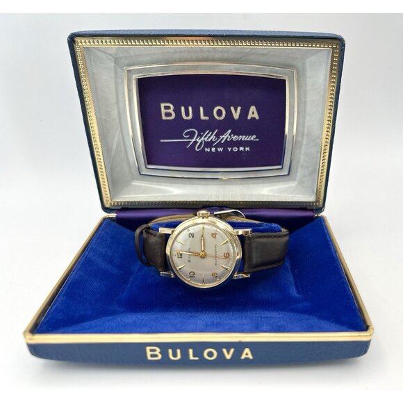 Vintage 1950s BULOVA 10k RG Clipper Self Winding 17J Watch Runs well CASE